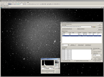 2. MaximDL-Process-Set_Calibration - Set a calibration group to clean your image properly. This will eliminate the noise of the sensor and the electronics and eliminate vignetting of the lenses and it will remove the dust prints